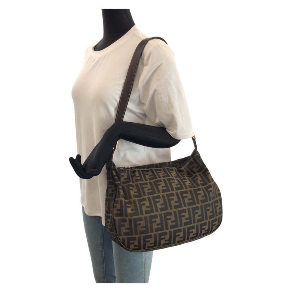 FENDI Brown Leather Zucca Messenger Shoulder Bag - Picture 7 of 10